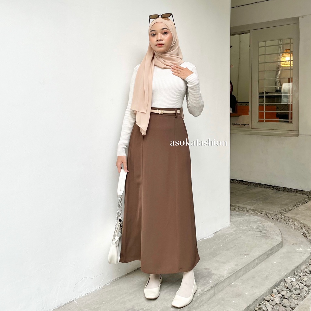 ASOKA Naya Skirt 1905  - Rok Korean - A-Line Maxi Skirt - Rok Wanita