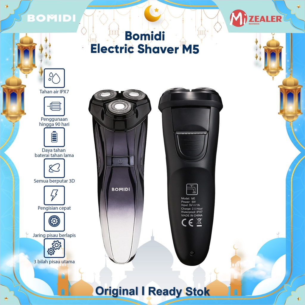 BOMIDI M5 Alat Cukur Rambut Elektrik Shaver Listrik Hitam Electric Razor Men