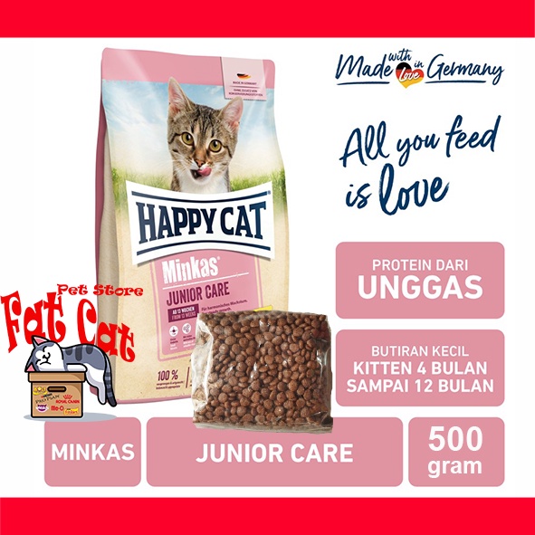 Happy Cat Minkas Junior Care 500Gr Repack makanan kucing catfood
