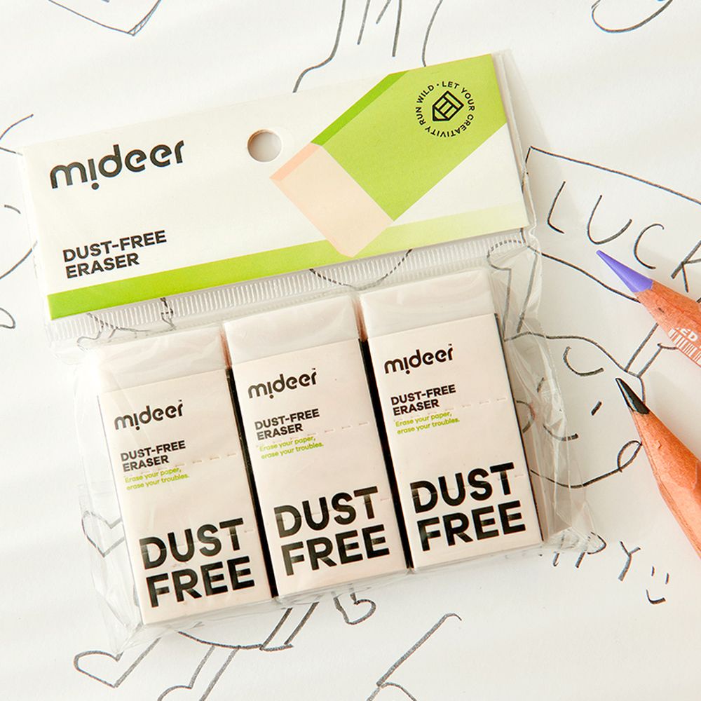 

mideer dust free eraser 3in1 alat tulis penghapus perlengkapan sekolah kantor anak dewasa