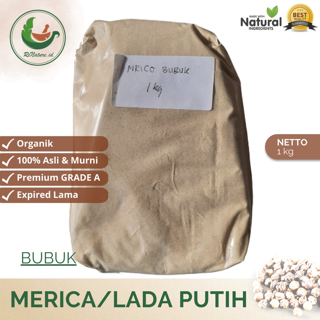 

BUBUK MERICA 1 KG RENATUREID / LADA PUTIH HALUS ORIGINAL