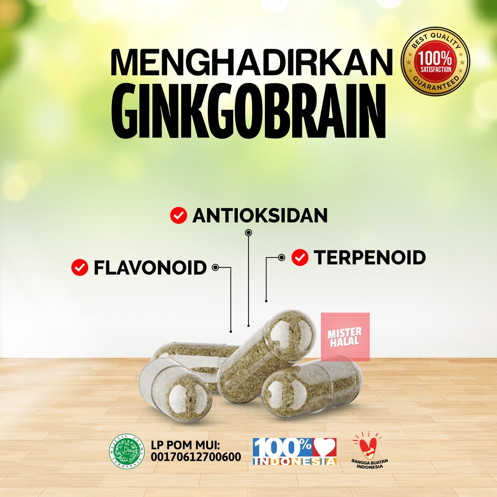 GINKGOBRAIN Vitamin Otak Terbaik Untuk Anak-Anak Remaja Dewasa &amp; Lansia | Kecerdasan Daya Ingat Nutrisi Otak
