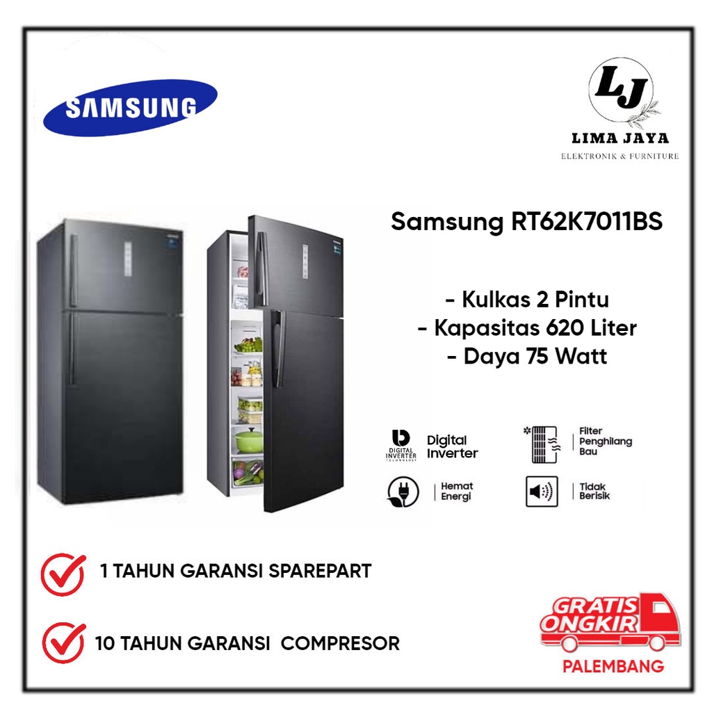 Kulkas 2 Pintu Samsung RT62K7011BS 384Liter Kulkas Dua Pintu Samsung