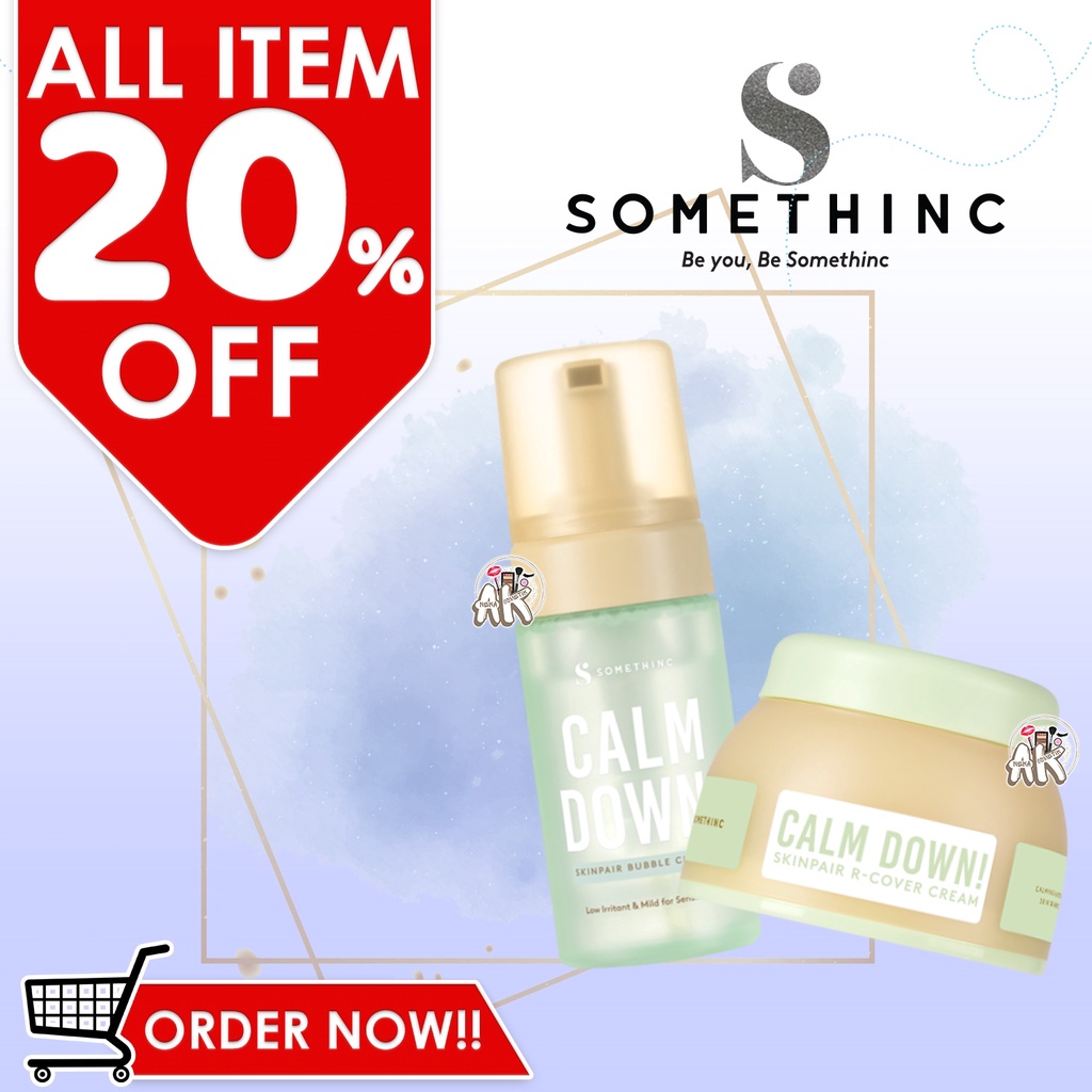 SOMETHINC CALM DOWN NEW FORMULA SERIES ( SKINPAIR R-COVER CREAM 30GR / BUBBLE CLEANSER 120ML )