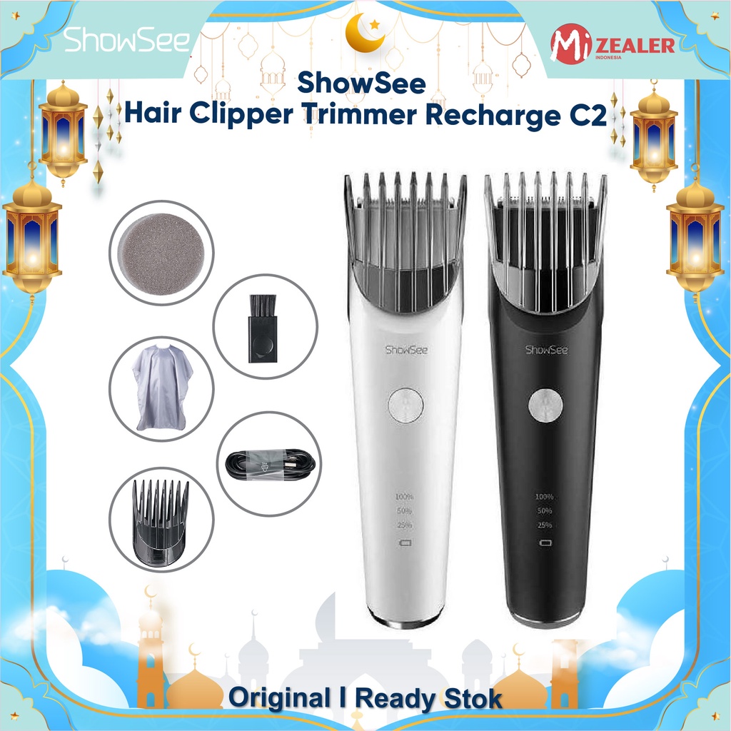 ShowSee Alat Cukur Elektrik Professional Hair Clipper Trimmer Washable USB Rechargerable C2