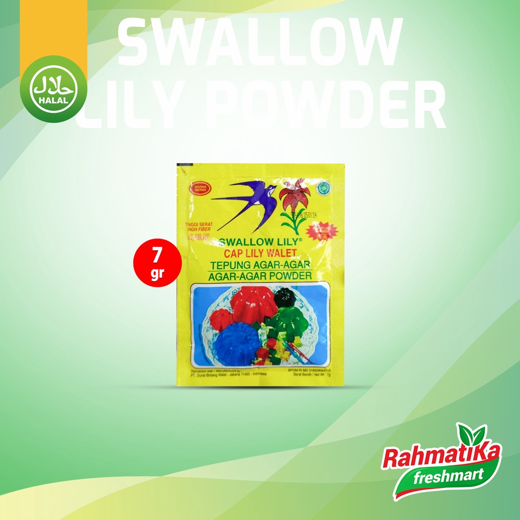 Agar-Agar Powder Swallow Lily Warna Merah 7 gram