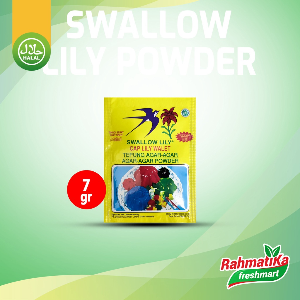 Agar-Agar Powder Swallow Lily Warna Putih 7 gram