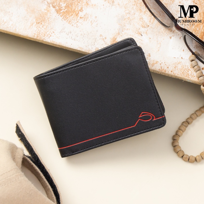 Dompet Remaja Cowok Keren Lipat Dua Pendek Hitam Planet Ocean Original