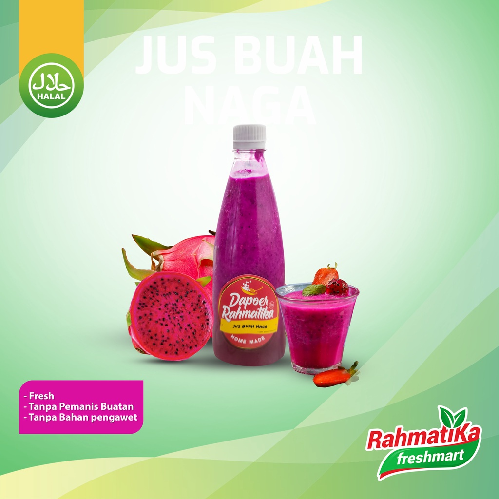 Jus Buah Naga Merah Fresh / Jus Buah Dapoer Rahmatika 350 ml