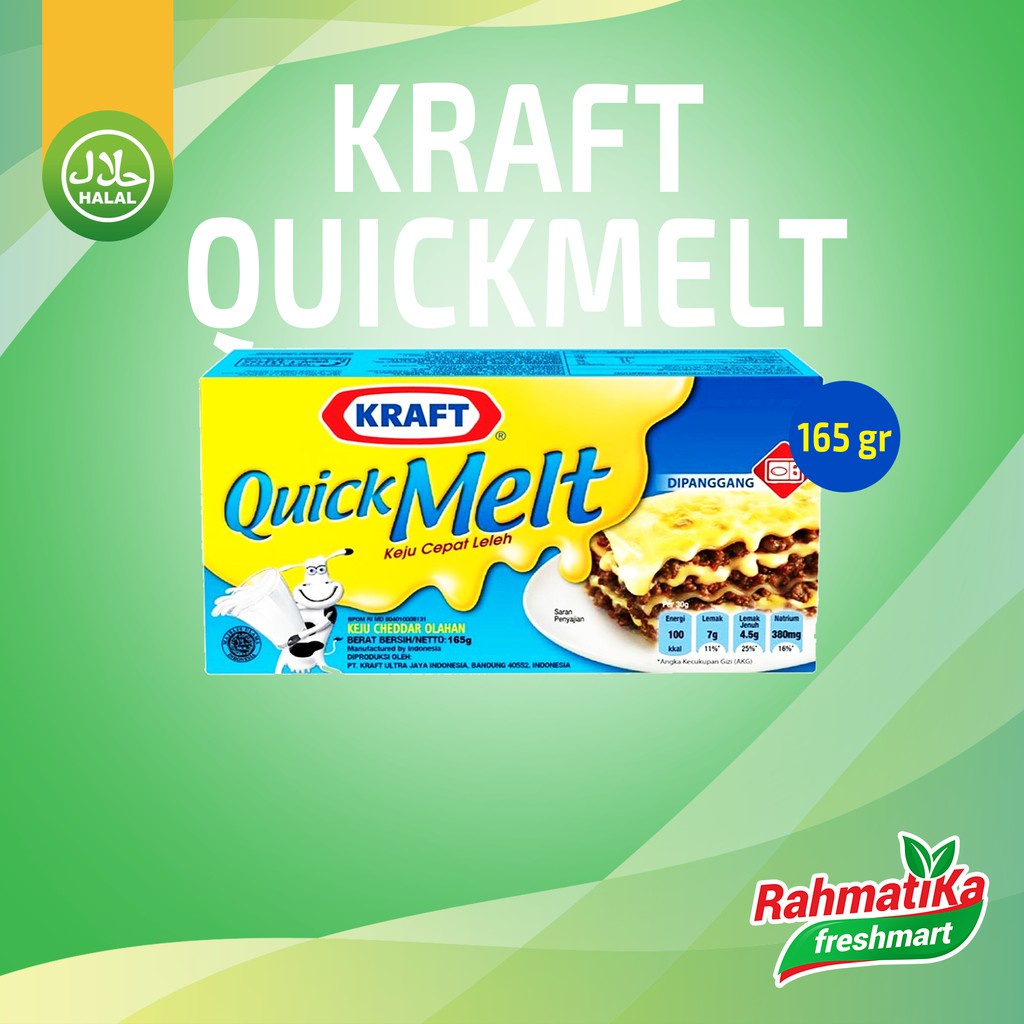 Kraft Quick Melt / Keju Cheddar Olahan / Keju Cepat Leleh 165 gram