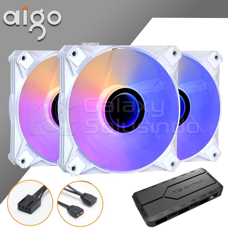 AIGO DARKFLASH Infinity 8 ARGB 120mm 3in1 Case Fan - White