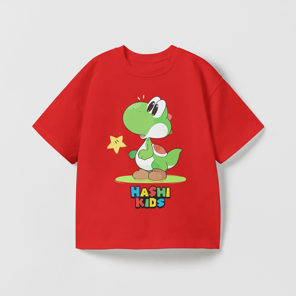 Kaos Anak Yoshi Mario - Atasan Laki Laki Dan Perempuan