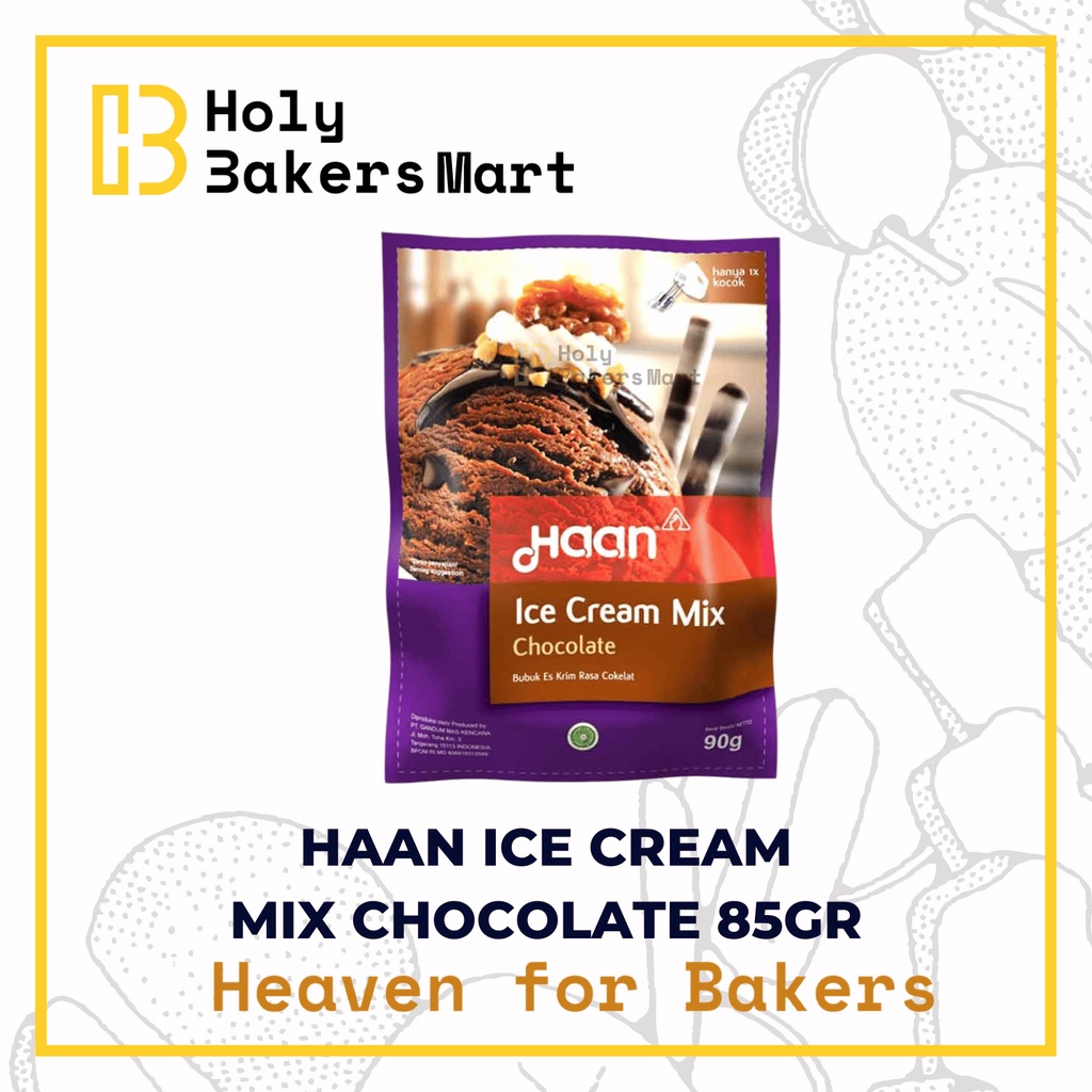 

HAAN ICE CREAM MIX CHOCOLATE 85GR / ICE CREAM COKELAT / BUBUK ES KRIM COKELAT