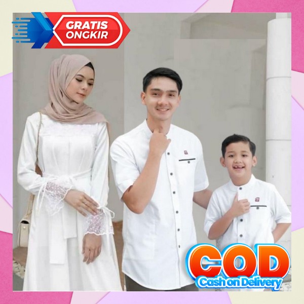 Setelan Baju Couple Gamis Koko Muslimah Gamis Pesta Kondangan Set Baju Pakaian Kopel Muslim Lebaran 