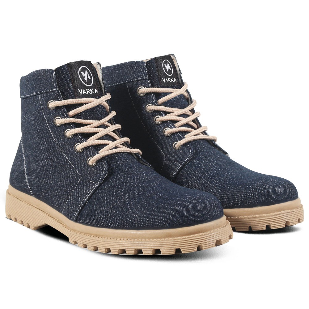 Sepatu Boots Wanita Terbaru V 5315 Brand Varka Sepatu Sneakers Wanita Trendi Berkualitas Warna Navy