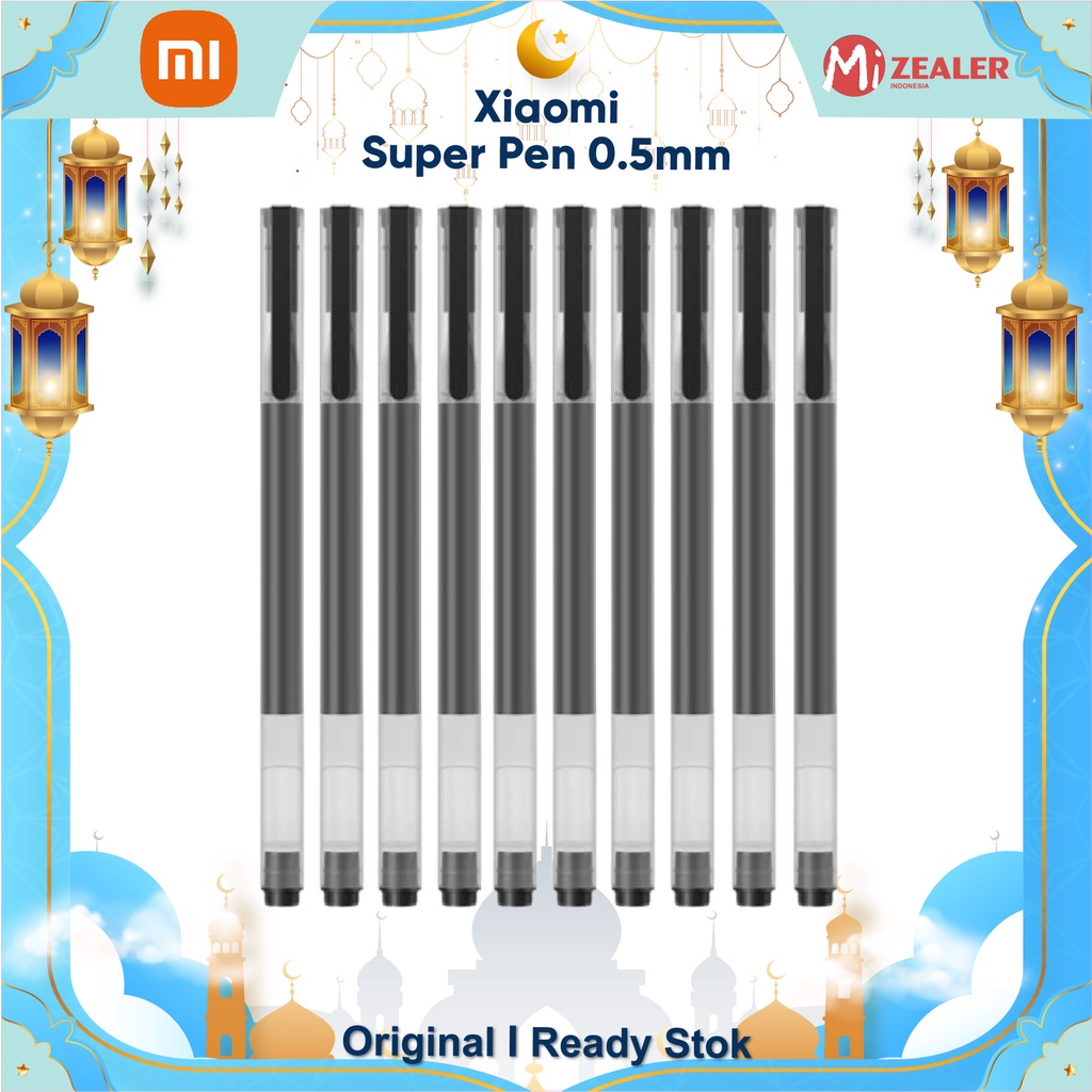 Xiaomi Mijia Jumbo Gel Pen 0.5mm 10 Pack Mi High Capacity pulpen xiaomi Hitam Jp bullet pen