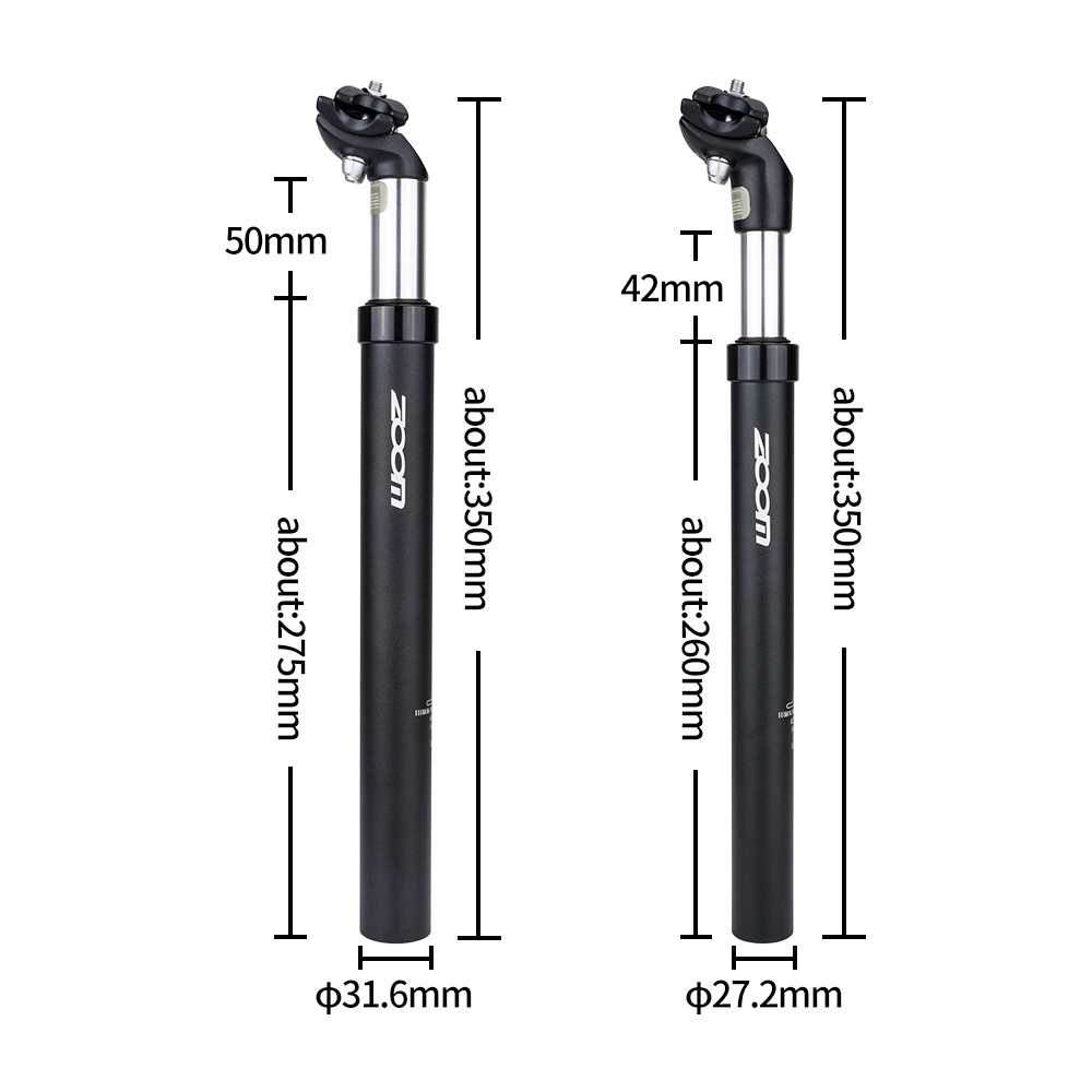 Seatpost suspensi Zoom suspension tiang sadel empuk 27,2 - 33,9 mm