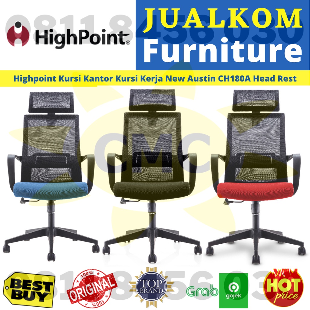 Highpoint Kursi Kantor Kursi Kerja New Austin CH180A CH180B Head Rest