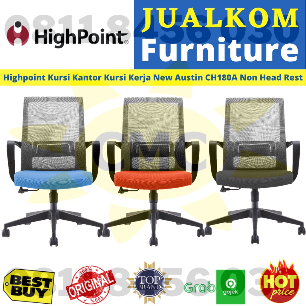 Highpoint Kursi Kantor Kursi Kerja New Austin CH180A CH180B Head Rest