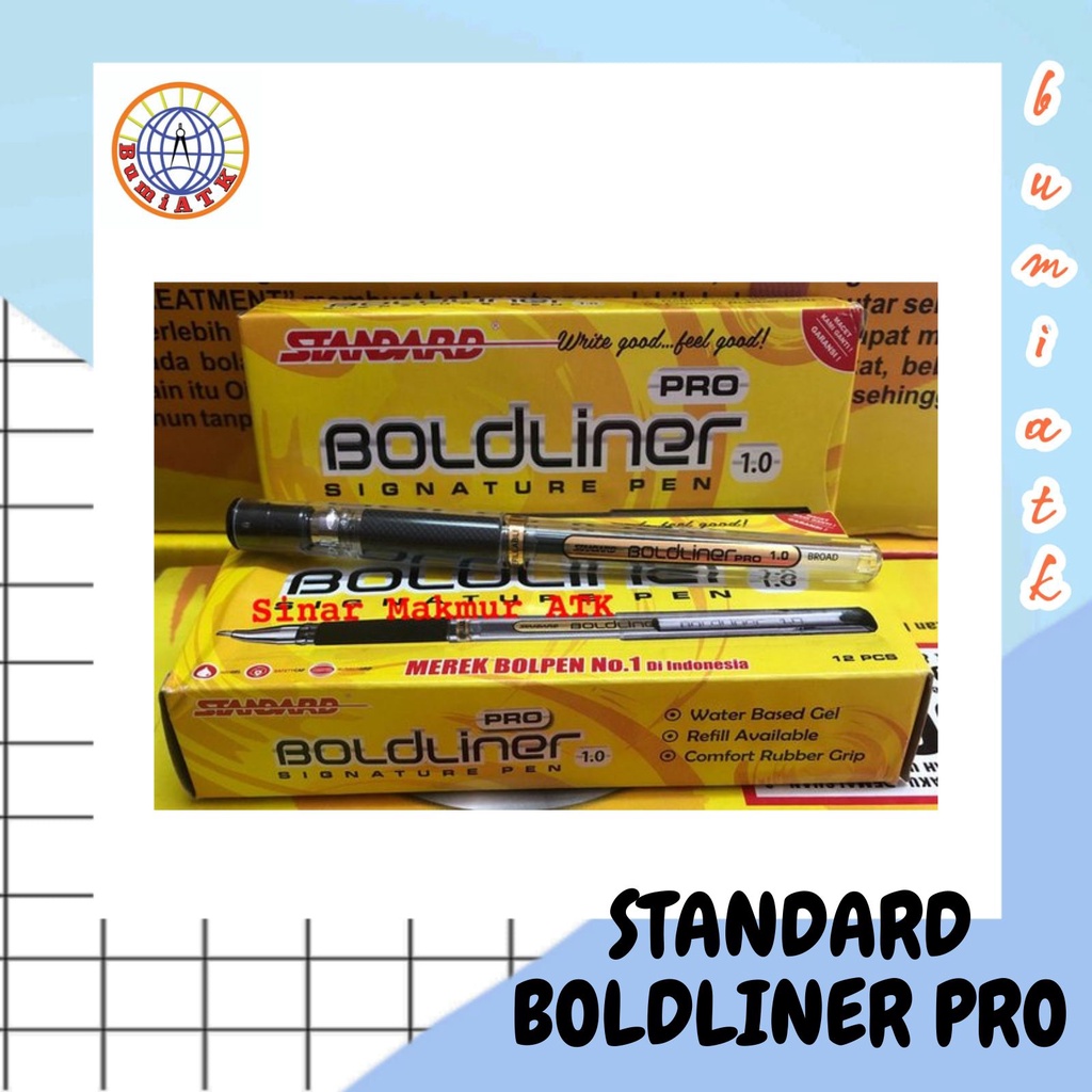 

PULPEN GEL STANDARD BOLDLINER PRO 1.0 MM / PULPEN TANDA TANGAN