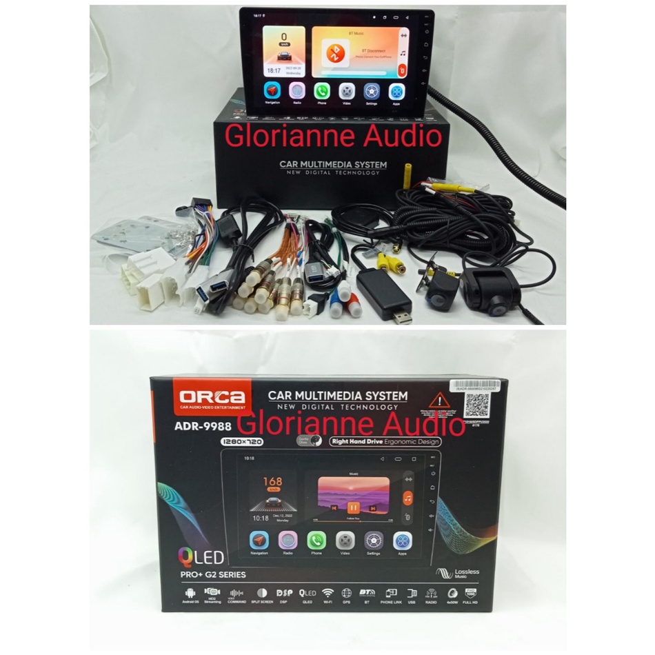 Headunit Android ORCA ADR-9988 PRO+ G2 Gen 2 DSP Dual DVR/CCTV