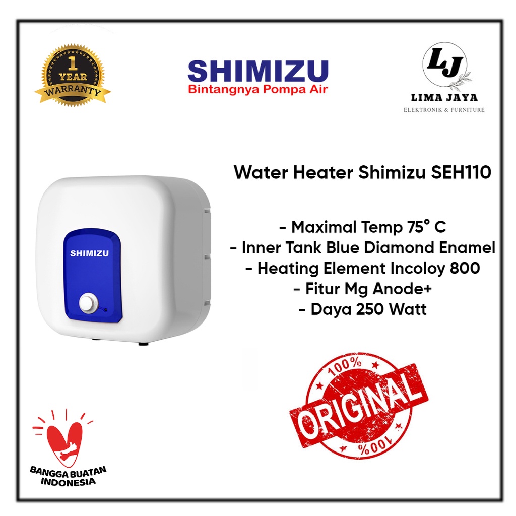 Shimizu Water Heater SEH110 Pemanas Air Listrik Shimizu 10 Liter