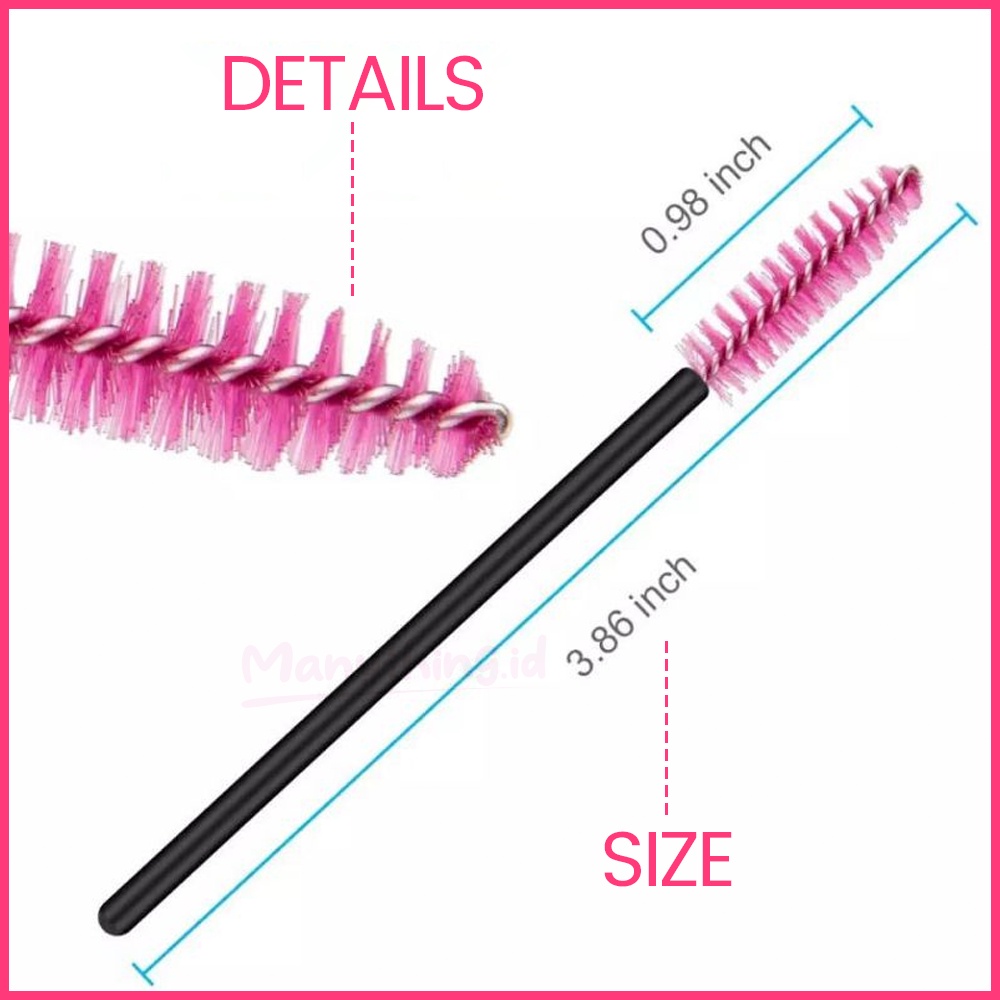 Sisir bulu mata Mascara Wand Sisir Kuas Sikat Eyelash Extention Bulu Mata Spoolers Makeup Tool Kit Pink