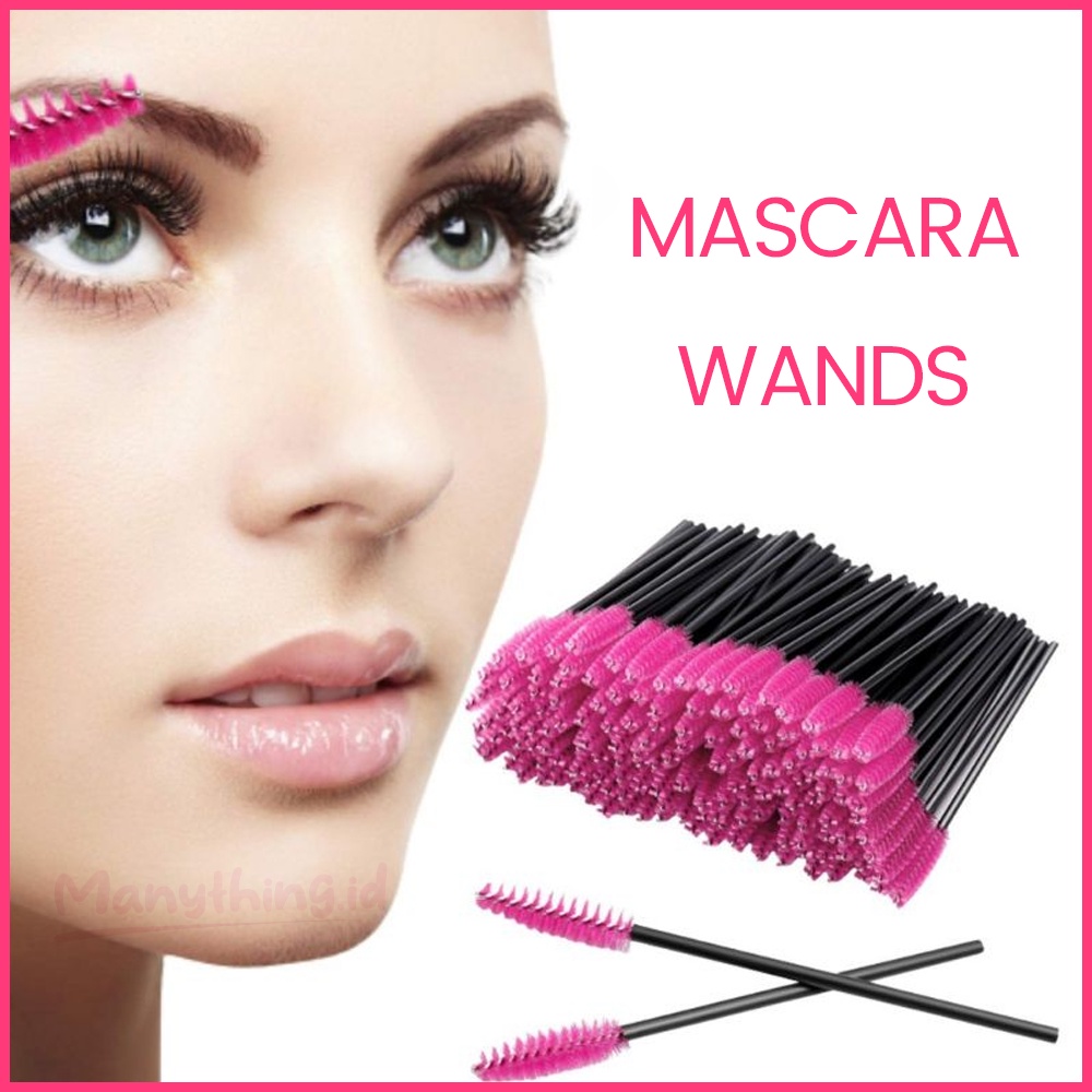 Sisir bulu mata Mascara Wand Sisir Kuas Sikat Eyelash Extention Bulu Mata Spoolers Makeup Tool Kit Pink