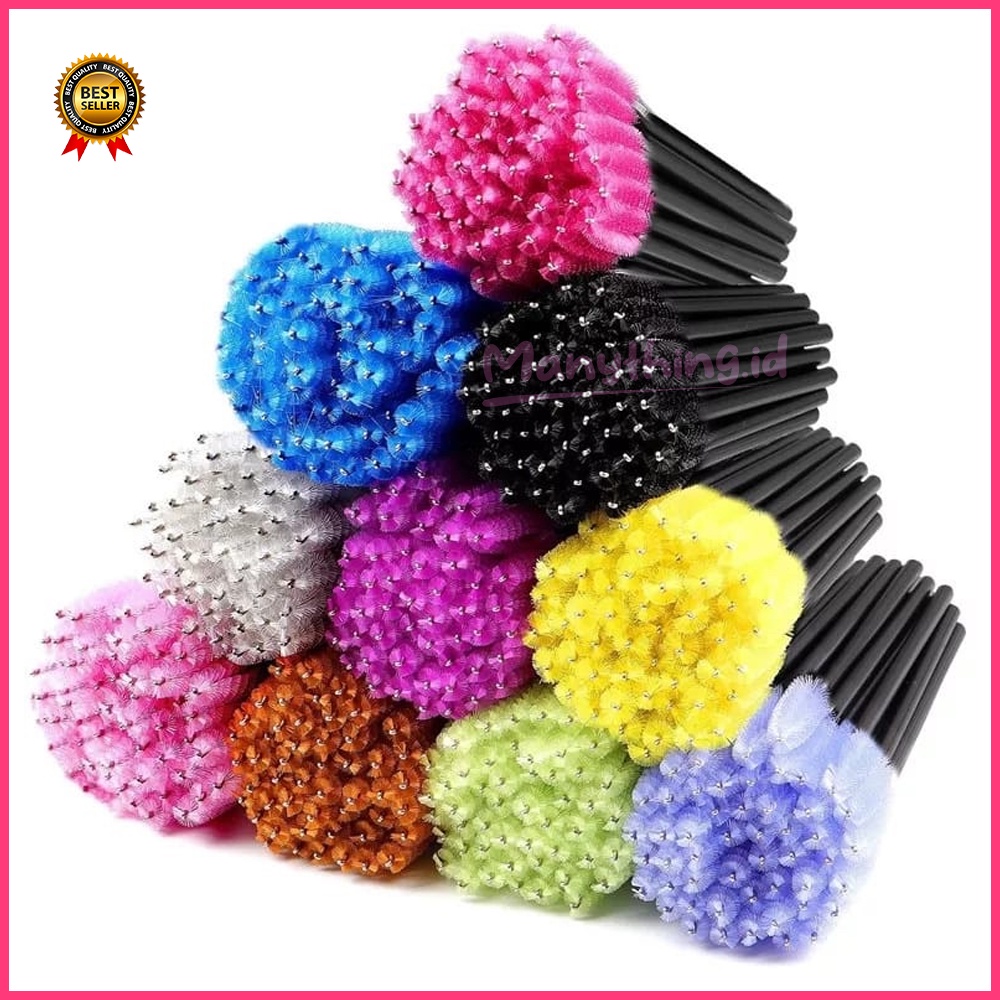 Sisir bulu mata Mascara Wand Sisir Kuas Sikat Eyelash Extention Bulu Mata Spoolers Makeup Tool Kit Pink