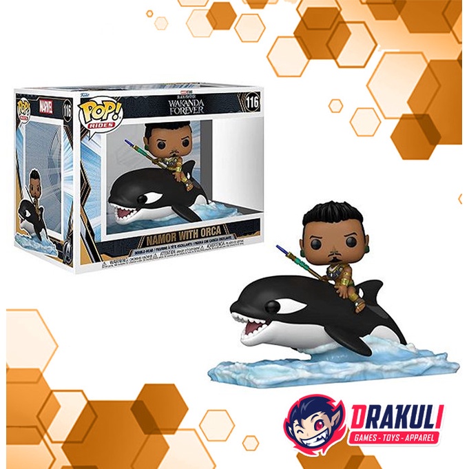 Hot Sale Toys Funko Pop Marvel Black Panther Wakanda Forever (Namor With Orca) Terlaris