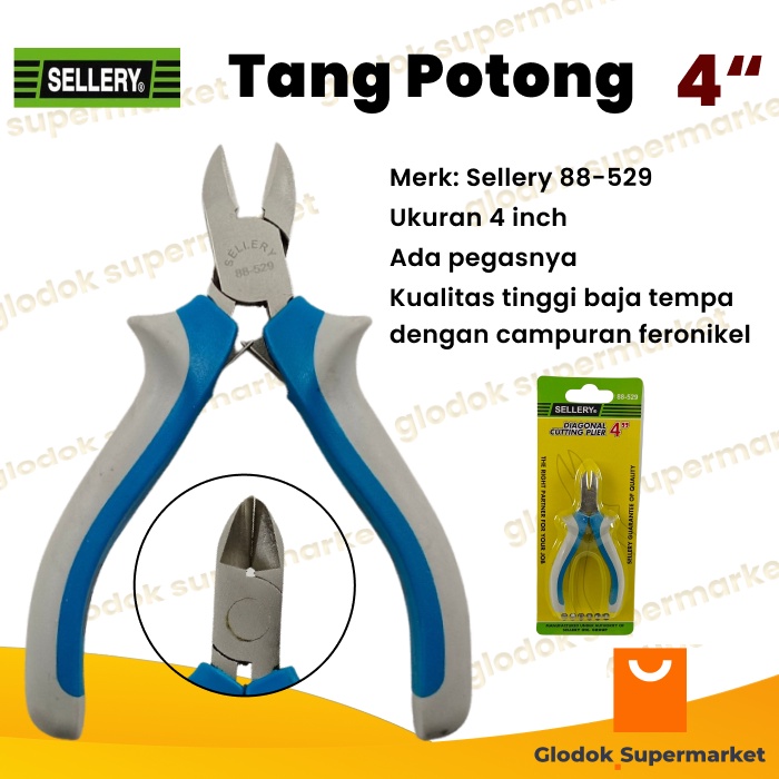 Tang Potong 4 inch Sellery Diagonal Cutting Pliers 4inch 88-529