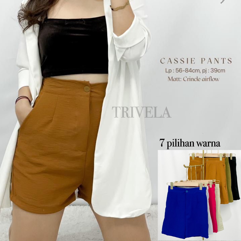 Celana Pendek Premium Cringkle Airflow / Cassie Crinkle Hotpants / SJJ