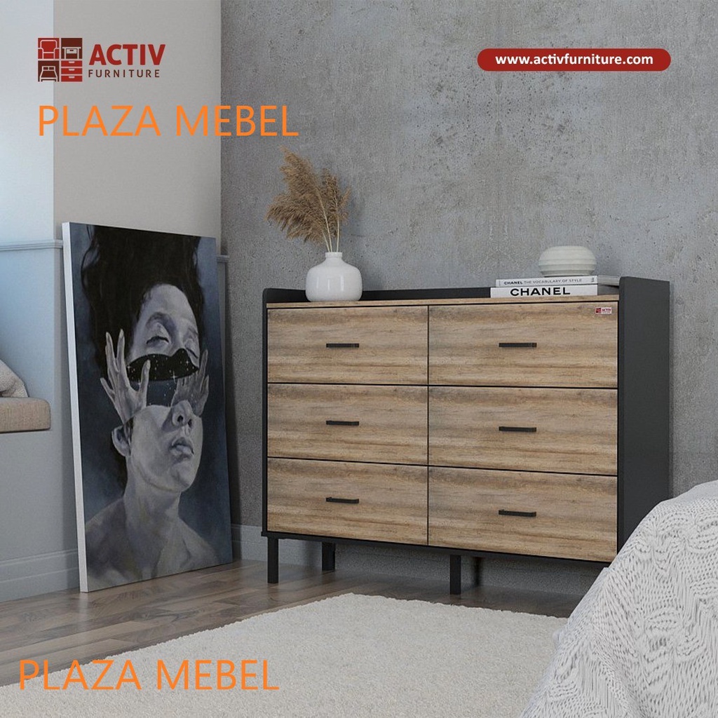 Lemari Laci / Drawer / Sideboard Modern JAZZ AUSTIN LL 120 Kaki Besi