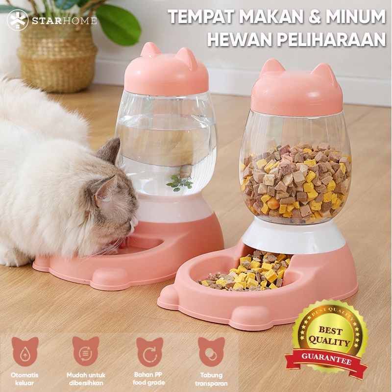 Tempat Makanan dan Minuman Kucing Anjing Pet Food and Water Dispenser 2200ml Pet Feeder Mangkuk