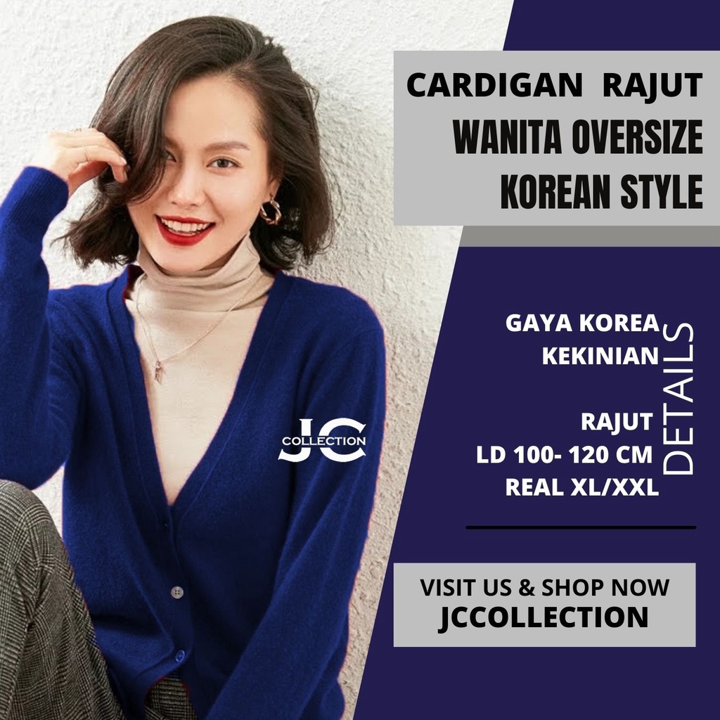 Cardigan Rajut Wanita Oversize XL – 2XL Rike / Female Big Kardi Knit VNeck