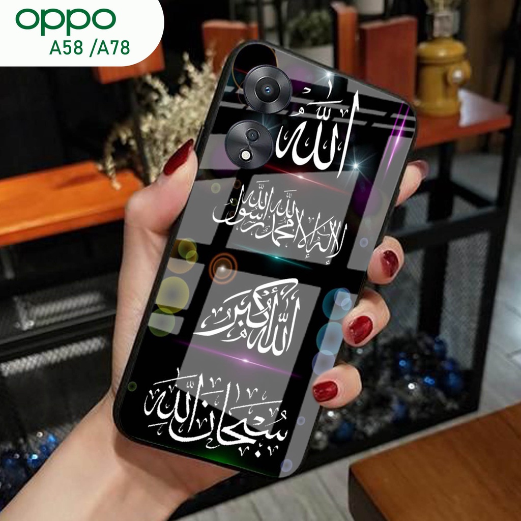 (S136) Case  Glass OPPO A58 A78 - casing Terbaru handphone - OPPO A58 A78  - pelindung handphone - O