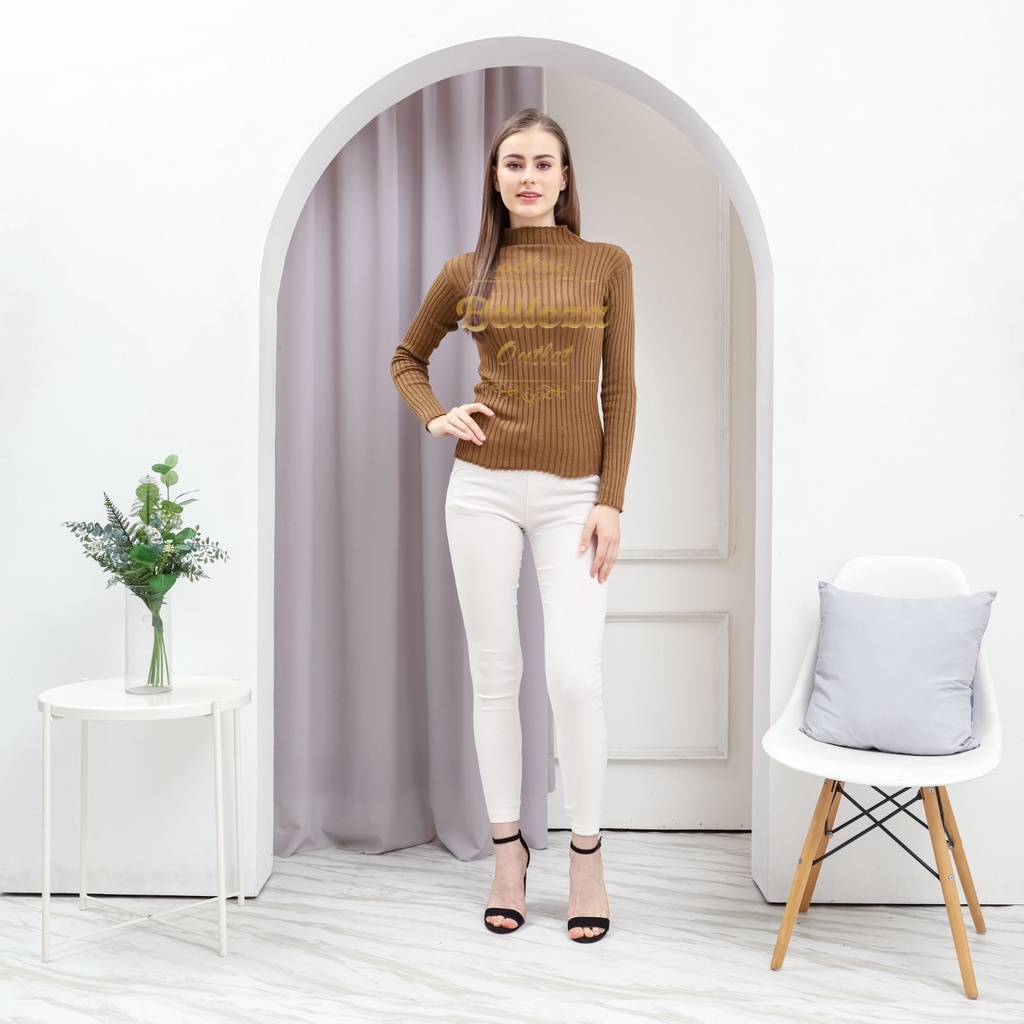 Belleza outlet baju rajut Cardigan rajut atasan wanita Inner Rajut Aisha Turtleneck