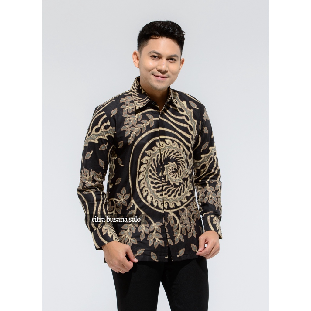 CAKRA DURI Kemeja Batik Pria Full Furing Bahan Katun Sragenan