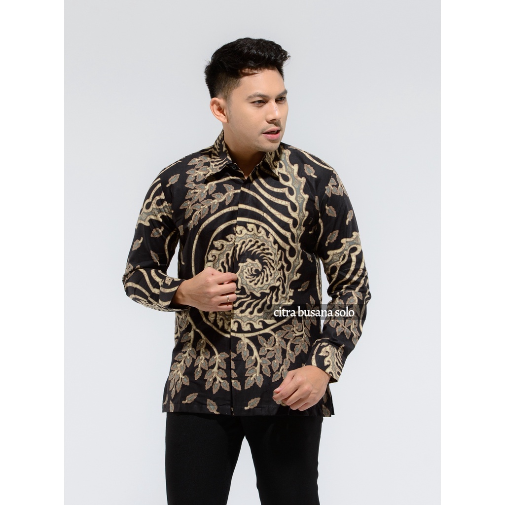 CAKRA DURI Kemeja Batik Pria Full Furing Bahan Katun Sragenan