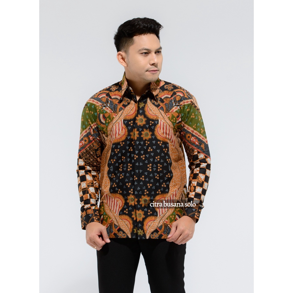 IKKI IJO Kemeja Batik Pria Full Furing Bahan Katun Primisima