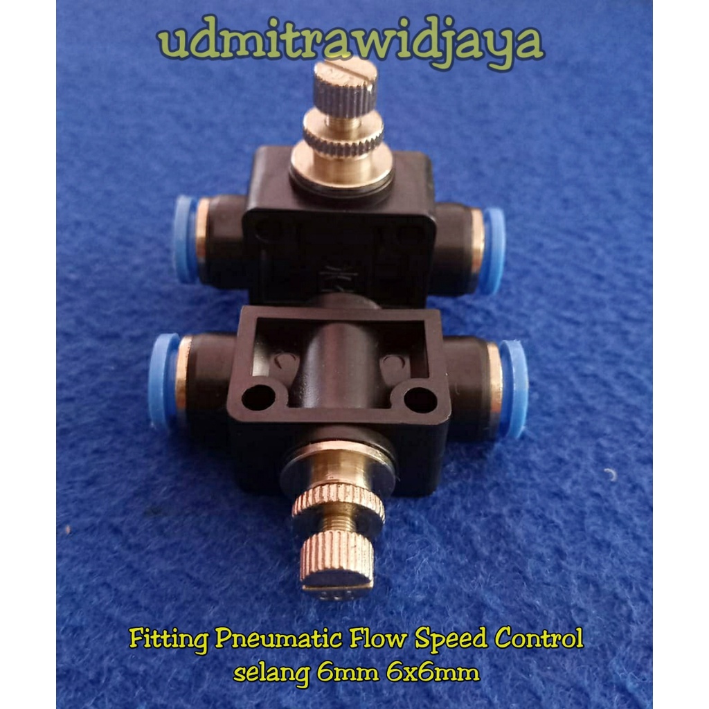 Flow Speed Control 6 x 6 mm Valve Fitting Pneumatic Kran Slip Lock Selang 6mm PU PE - D2A9 Flow Speed Control valve Selang 4,6,8,10mm Konektor Katup Tabung Gas Model Pneumatic Quick Fitting