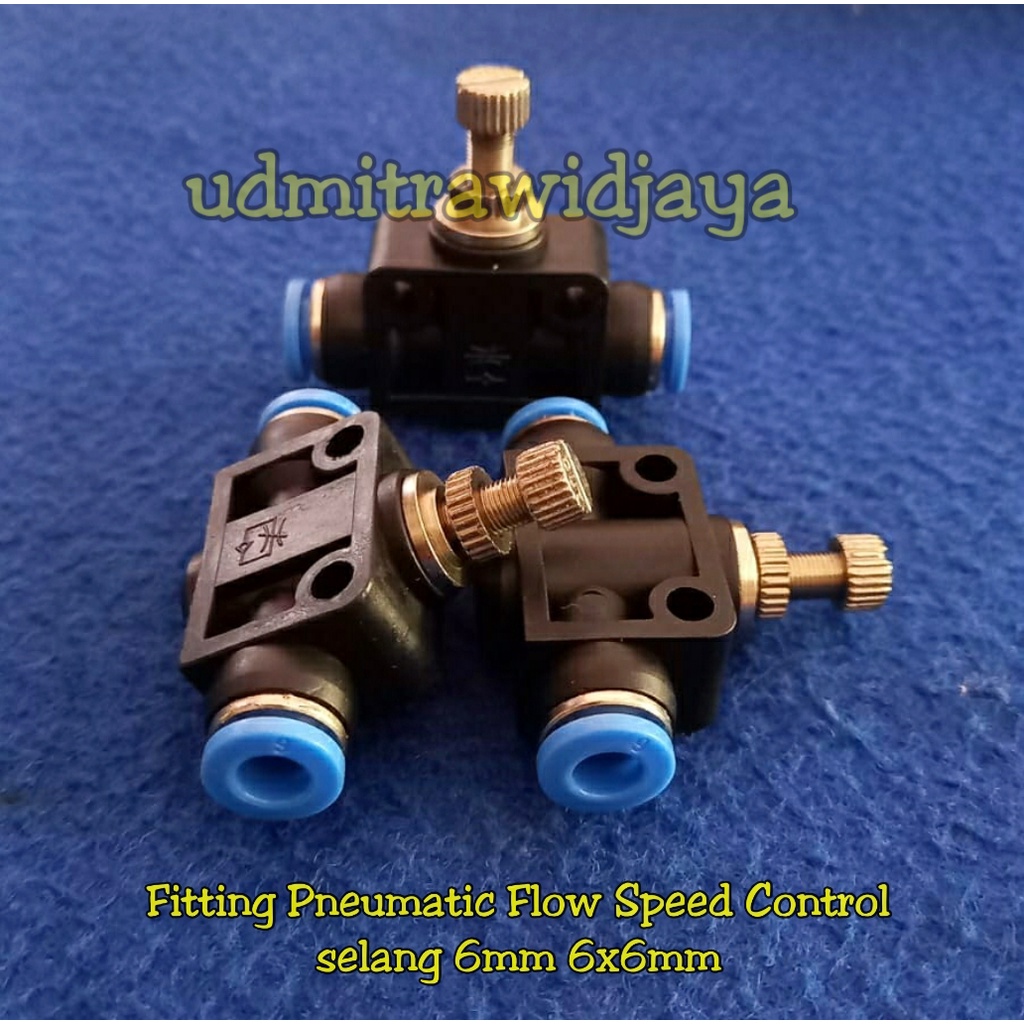 Flow Speed Control 6 x 6 mm Valve Fitting Pneumatic Kran Slip Lock Selang 6mm PU PE - D2A9 Flow Speed Control valve Selang 4,6,8,10mm Konektor Katup Tabung Gas Model Pneumatic Quick Fitting