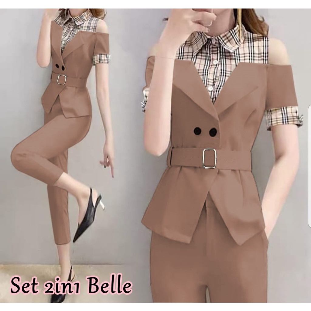 KALANTHA FASHION Setelan 2in1 Maudy (NEW MODEL) - Fashion Wanita Baju Kerja One Set Korean Style