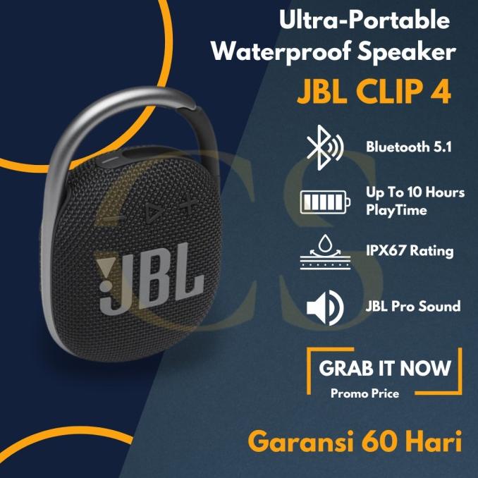 TERMURAH JBL CLIP 4 PORTABLE WIRELESS SPEAKER BLUETOOTH BASS CLIP4 WATERPROOF SPEAKER BLUETOOTH/SPEA