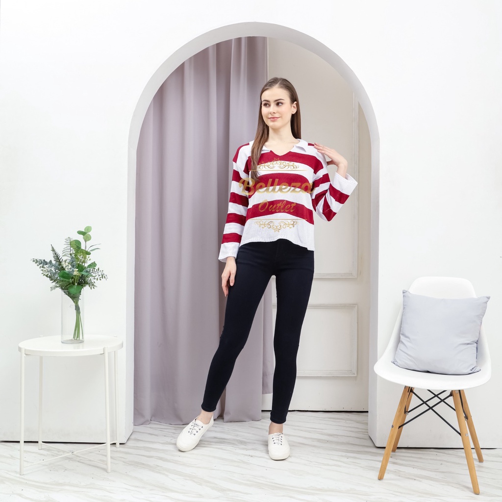 Belleza Outlet baju rajut Cardigan rajut atasan wanita  Fuji Crop