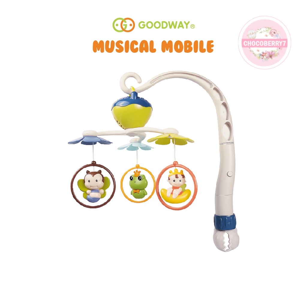 [FREE BATERAI] Goodway Baby Musical Mobile Mainan Anak Bayi Baby / Musical Toys / Krincingan Baby / Kerincingan Ramelan / Mainan Crib Gantungan Tempat Tidur Bayi Music Box