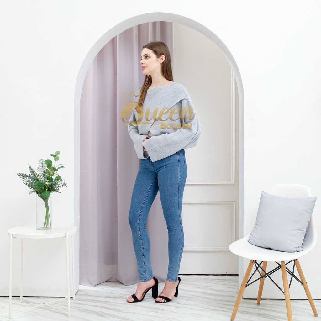 Queenbags89 baju outfit cewek baju atasan wanita baju Rajut Shea Knite Sweater Crop