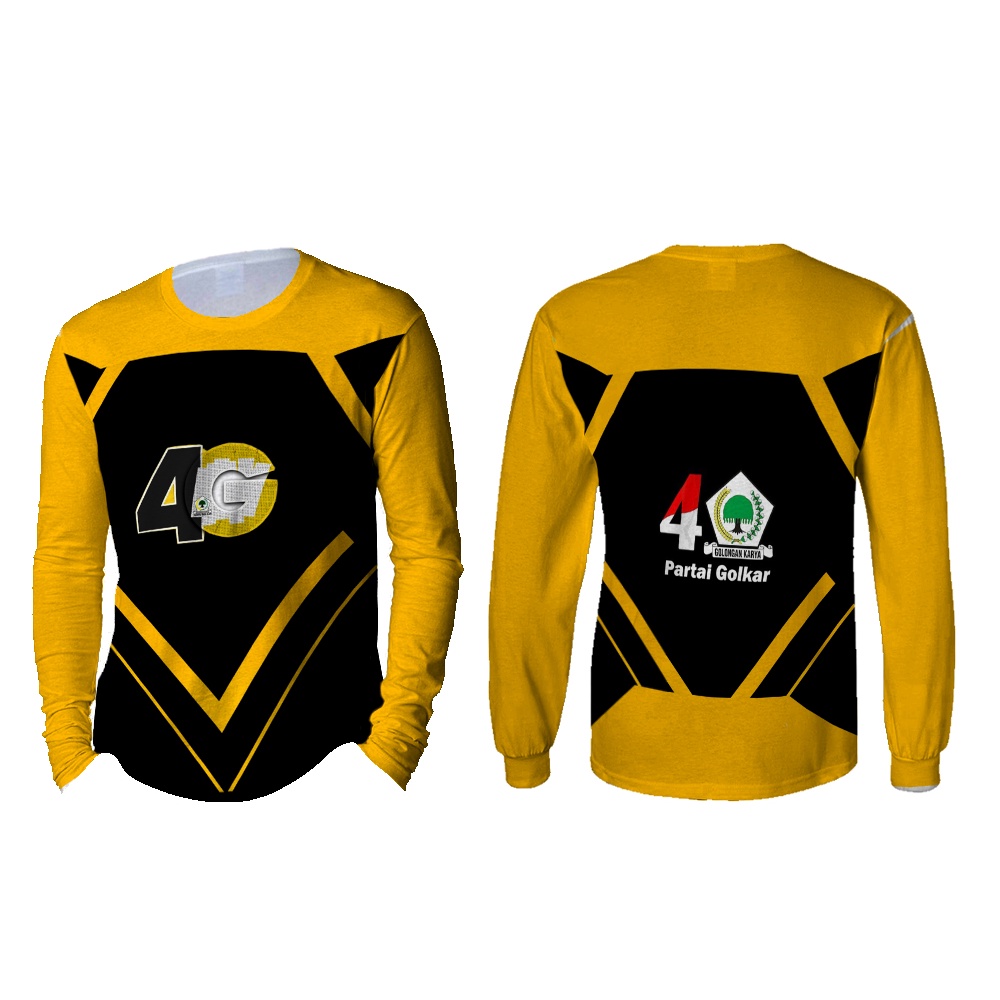 Baju Golkar Lengan Panjang / Kaos Baju Lengan Panjang Partai Golkar