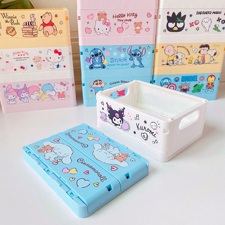 NAOMI - Wadah Plastik Lipat motif Sanrio - Kotak Plastik  Serbaguna - Tempat Plastik - Tempat Pensil - Kotak pernak pernik