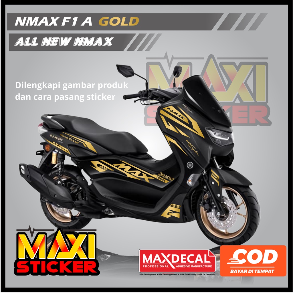 Stiker Nmax New Cutting Sticker Striping nmax gold silver 2020 2021 2022 2023